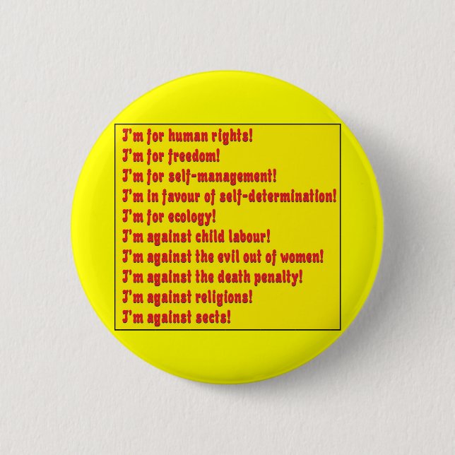 Human rights 2 inch round button (Front)