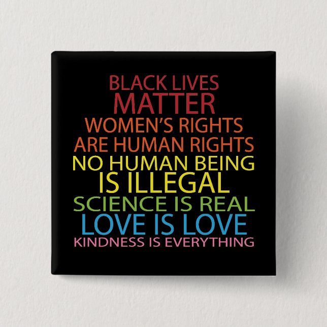 Human Rights 2 Inch Square Button (Front)