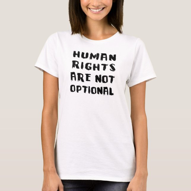 Human Rights Are Not Optional Ladies Ringer T-Shirt (Front)