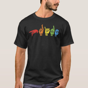 Human Rights Asl Sign Language Hand Talking Lgbt T-Shirt