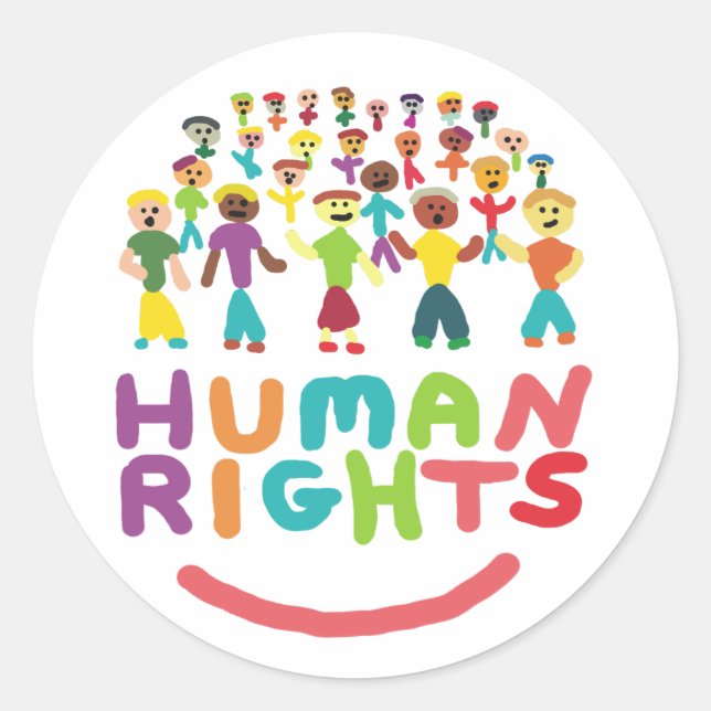 Human Rights Classic Round Sticker (Front)