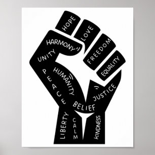 Human Rights Fist Sticker  Poster