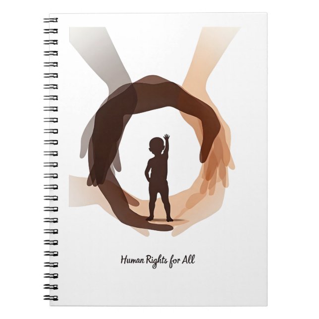 Human Rights for All – Minimal Diversity Circle De Notebook (Front)