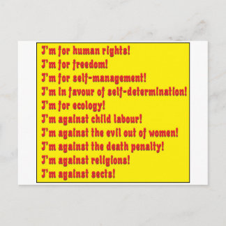 Human rights postcard