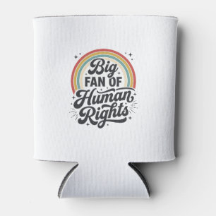Human Rights Retro Rainbow Vector T-Shirt Design_1 Can Cooler