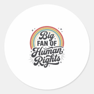 Human Rights Retro Rainbow Vector T-Shirt Design_1 Classic Round Sticker