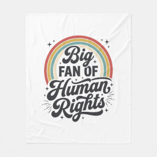 Human Rights Retro Rainbow Vector T-Shirt Design_1 Fleece Blanket