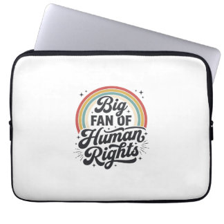 Human Rights Retro Rainbow Vector T-Shirt Design_1 Laptop Sleeve