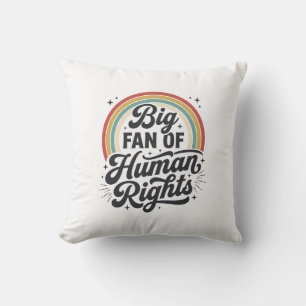 Human Rights Retro Rainbow Vector T-Shirt Design_1 Throw Pillow