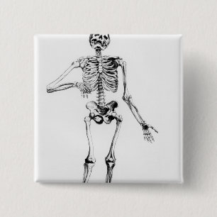 Human Skeleton 2 Inch Square Button