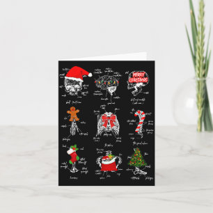 Human Skeleton Anatomy Christmas Medical Student X Card