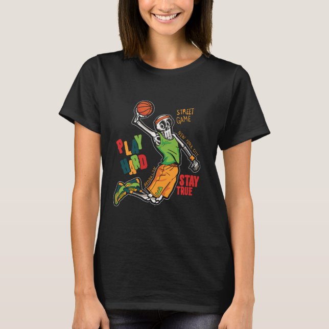 Human Skeleton Drinking Coffee Funny Halloween Sku T-Shirt (Front)