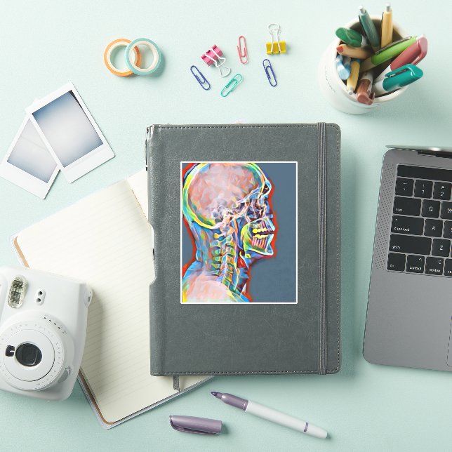 Human Skeleton Skull Abstract Anatomy original Art (iPad Cover)