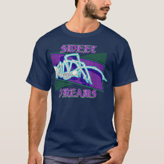 Human Skeleton Spider Vaporwave Outrun Spooky Stre T-Shirt