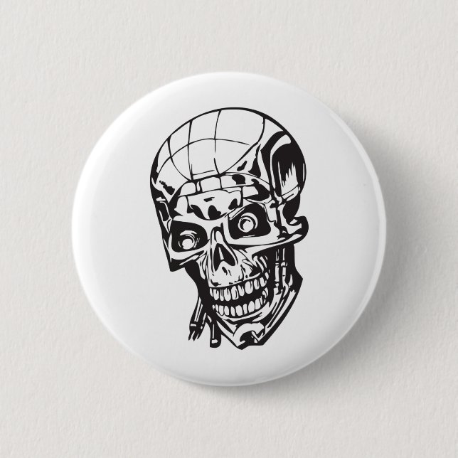 Human Skull 159 2 Inch Round Button (Front)