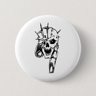 Human Skull 2 Inch Round Button