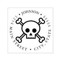 Human Skull and Cross Bones PIrate Return Label