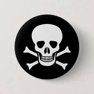 Human skull button
