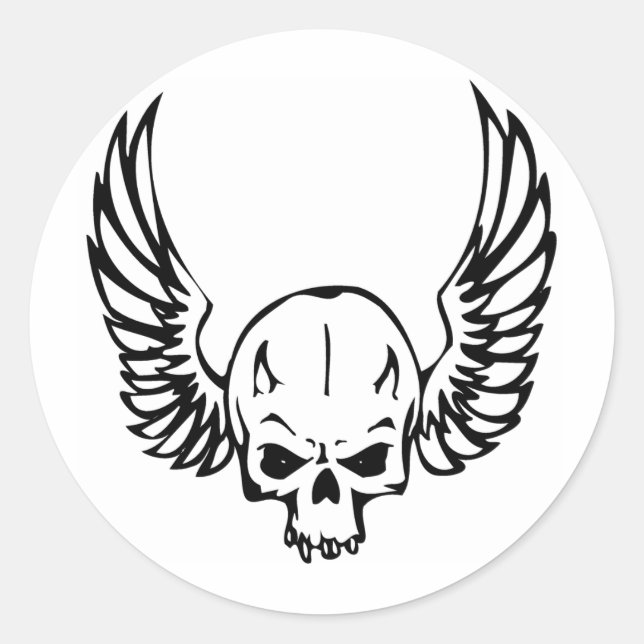 Human Skull Classic Round Sticker (Front)