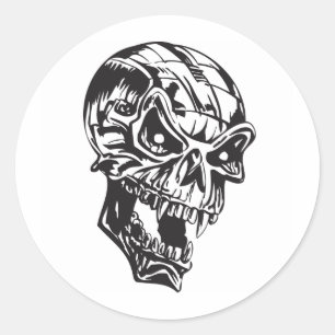 Human Skull Classic Round Sticker