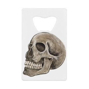 Human Skull Credit Card Bottle Opener