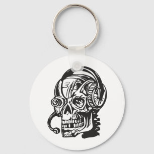 Human Skull Keychain