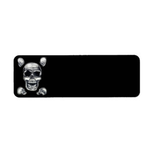 Human Skulls Black Return Address Labels
