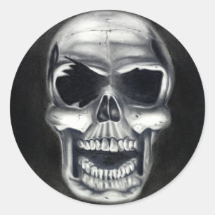 Human Skulls Black Stickers
