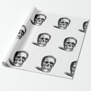 HUMAN SKULLS HALLOWEEN WRAPPING PAPER