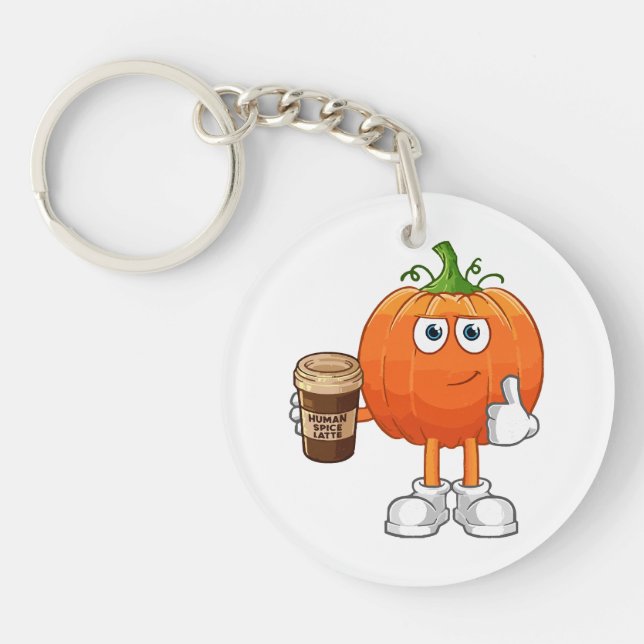 Human Spice Latte Keychain (Front)