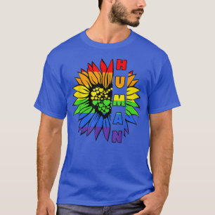 Human Sunflower Rainbow LGBT Pride Month T-Shirt