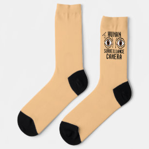 Human Surveillance Camera Dry Humour Socks