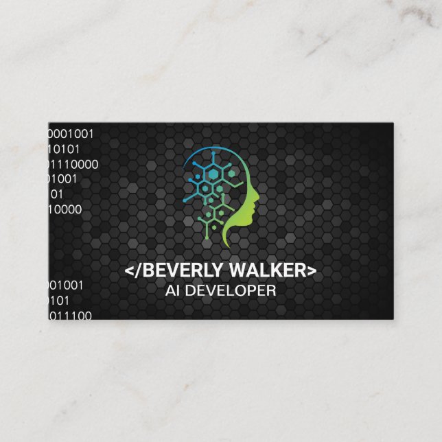 Human Tech Logo Business Card (Front)