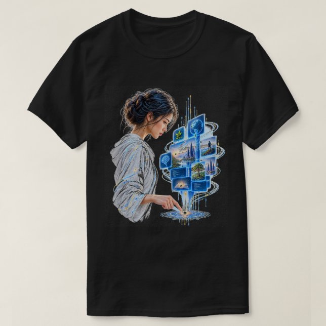 Human Touch AI Interface Creative Technology T-Shirt (Design Front)