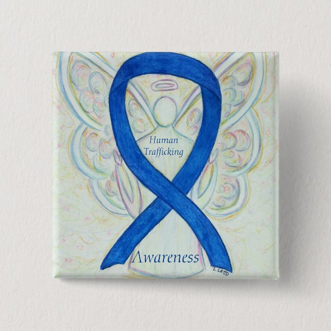 Human Trafficking Awareness Angel Ribbon Pin (Front)