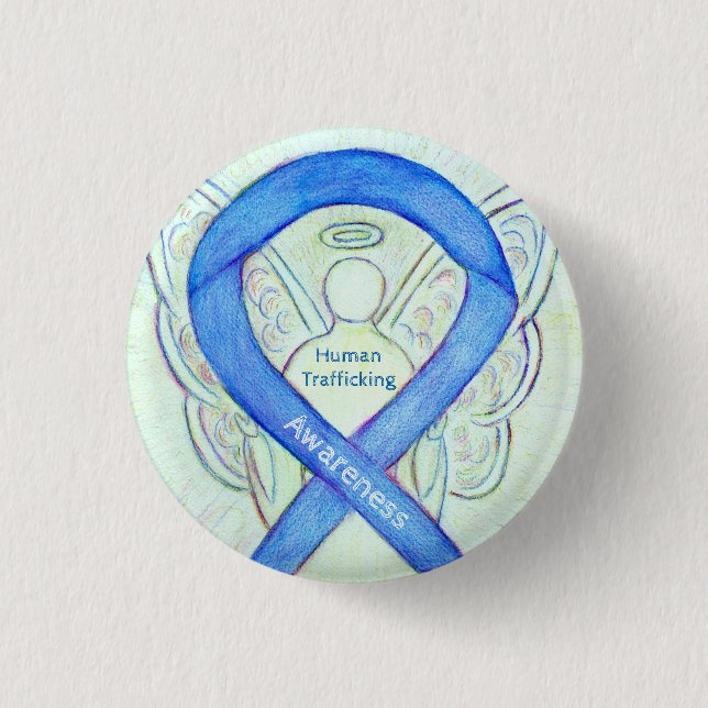 Human Trafficking Awareness Angel Ribbon Pin (Front)
