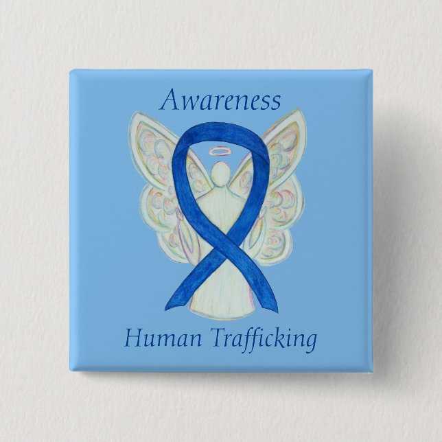 Human Trafficking Awareness Angel Ribbon Pin (Front)