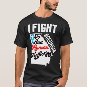 Human Trafficking Awareness Georgia State Map Sil T-Shirt