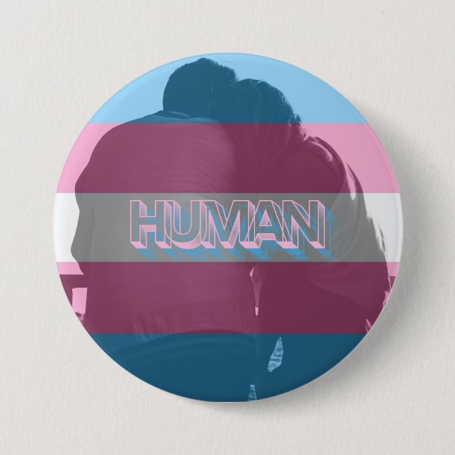 Human Trans Pride Button (Front)