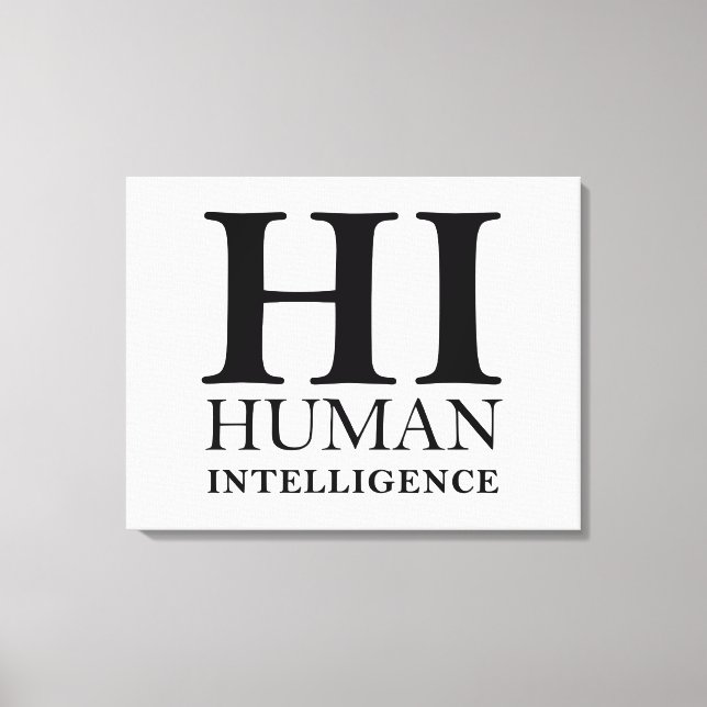 Human vs. AI typographic concept design Canvas Print (Front)