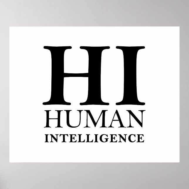 Human vs. AI typographic concept design Poster (Front)