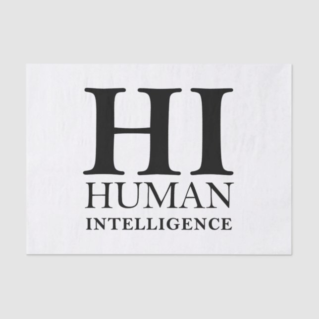 Human vs. AI typographic concept design Tissue Paper (Front)