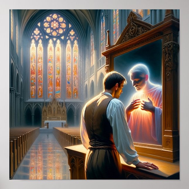 Human vs Divine Perception Christian Art Poster (Front)