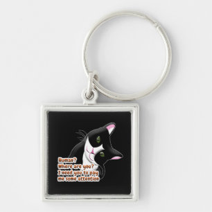 Human? Where are you? Cat Keychain