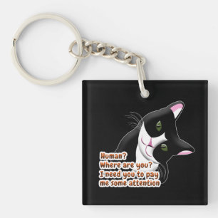 Human? Where are you? Cat Keychain