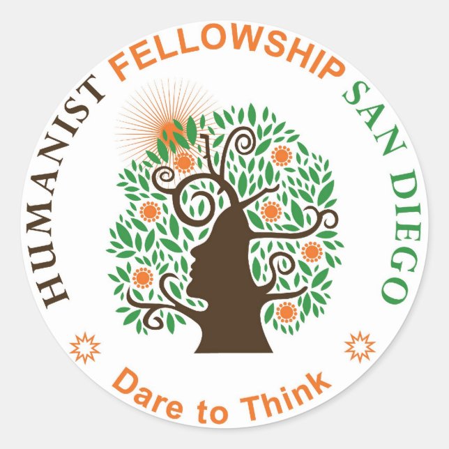 Humanist Fellowship of San Diego Logo Classic Round Sticker (Front)