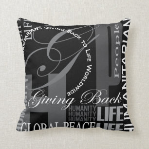 Humanitarian Black & White Graffiti #2 Throw Pillow