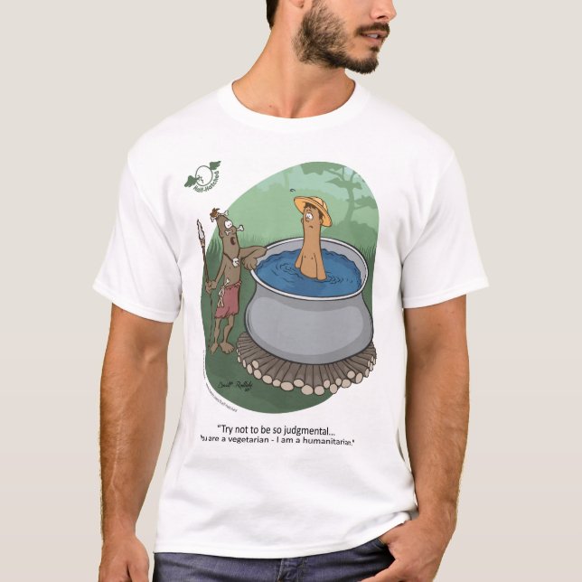 Humanitarian vs. Vegetarian T-Shirt (Front)