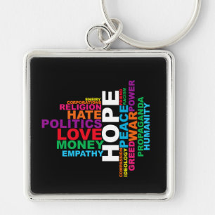 Humanity Word Cloud Keychain