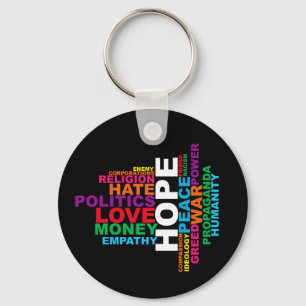 Humanity Word Cloud Keychain